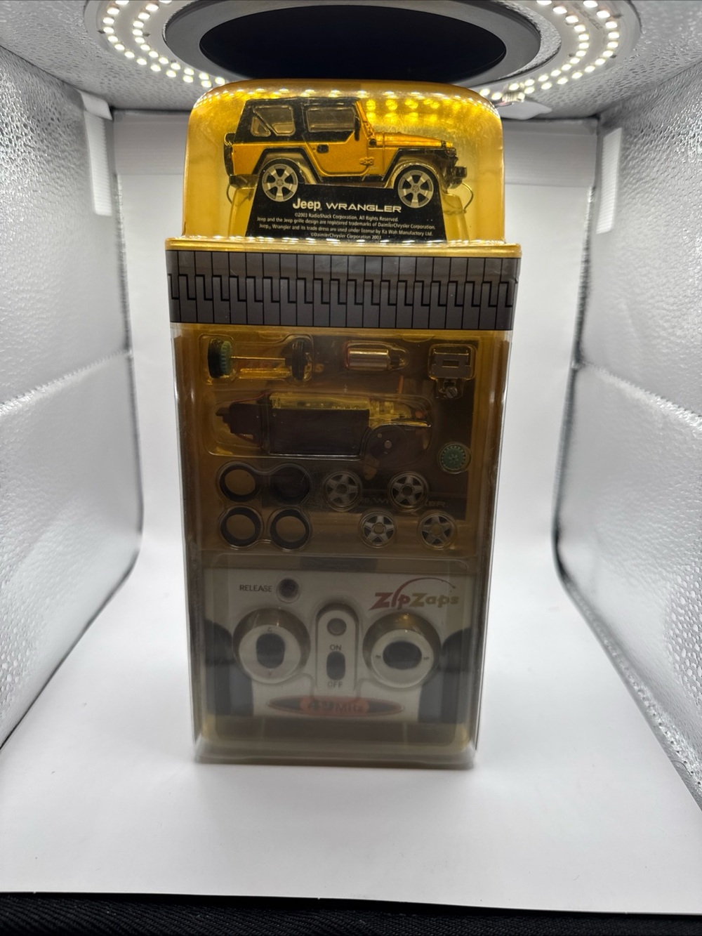 Zip Zap Wrangler Yellow Remote Control Mini Car Set New in Box Vintage!!!